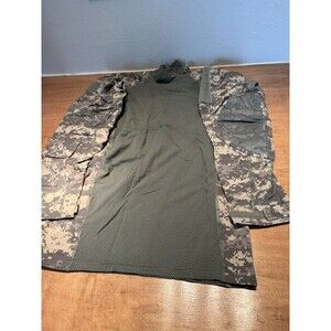 Massif Army Combat Shirt Adult Large Green FR Flame Resistant Camo Mens NWT